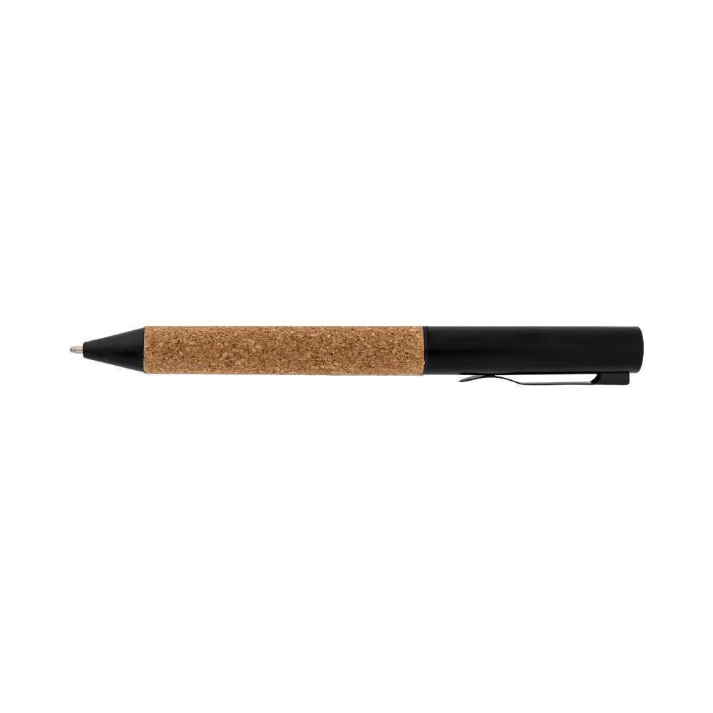 Black-Metal-Pen-with-Cork-Barrel-PN59-CO-Front.webp