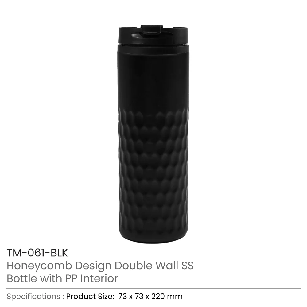Honeycomb-Design-SS-Bottles-Double-Wall-with-PP-Interior-420ml-TM-061-BLK.webp