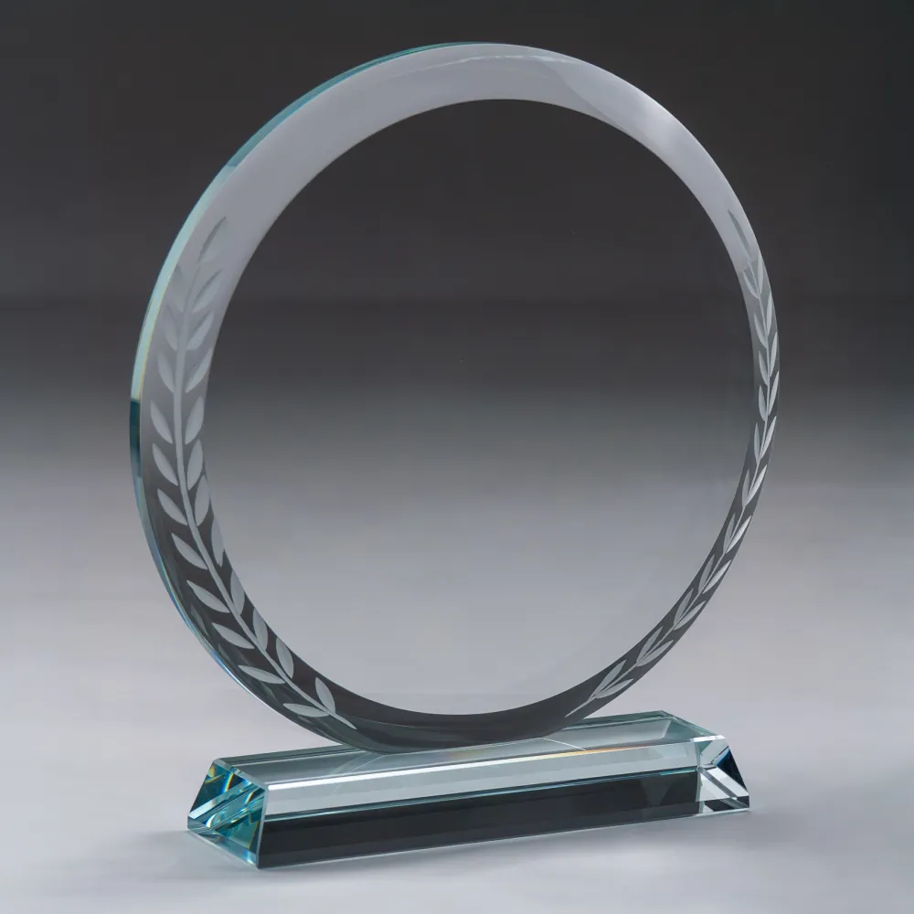 Round-Clear-Crystal-Award-with-Engraved-Leaves-CR-32-Sid-View.webp